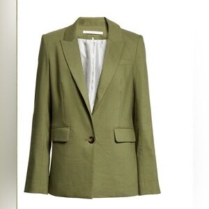 Veronica Beard Olive Green Single-Button Blazer